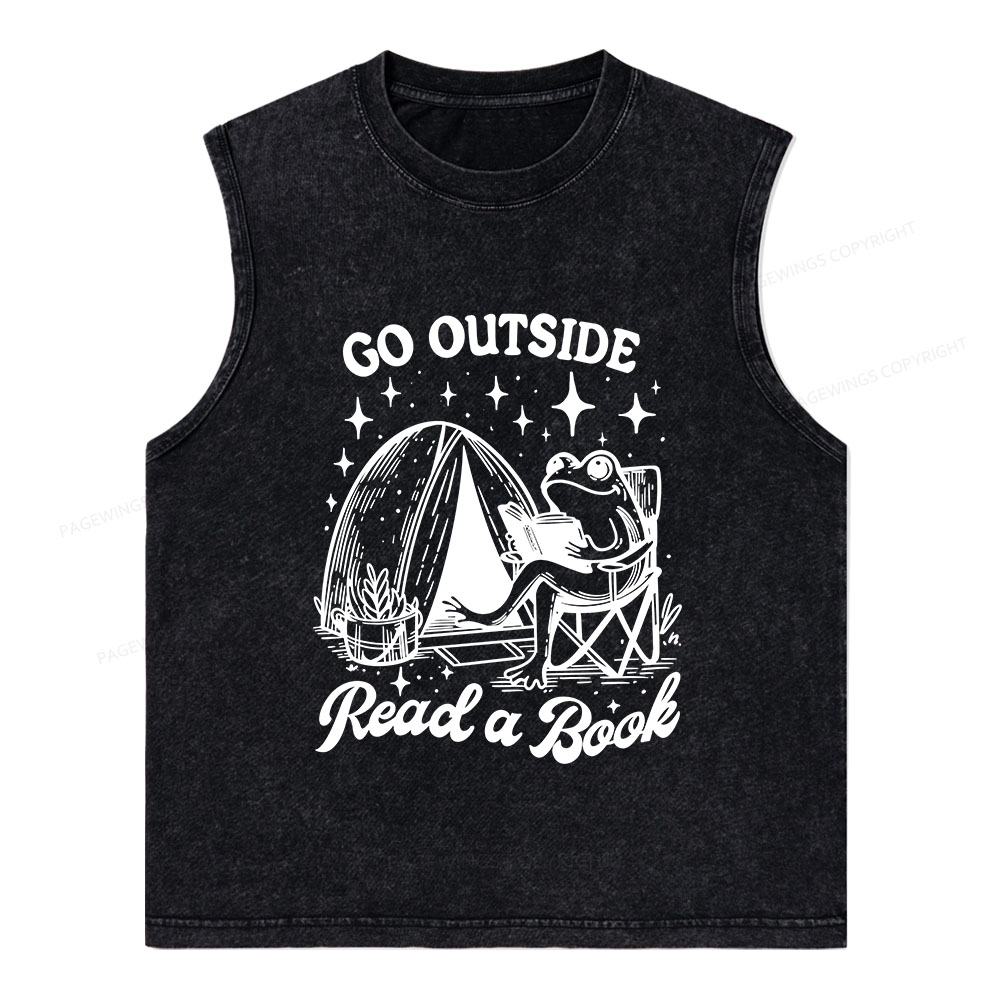 Pagewings Go Outside Unisex Washed Tank Top