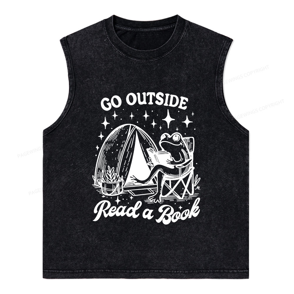 Pagewings Go Outside Unisex Washed Tank Top