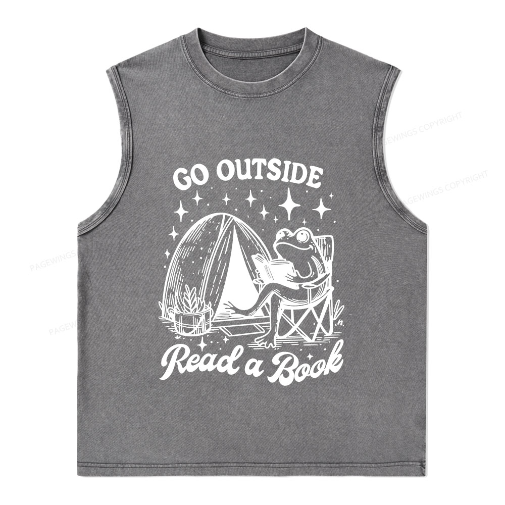 Pagewings Go Outside Unisex Washed Tank Top