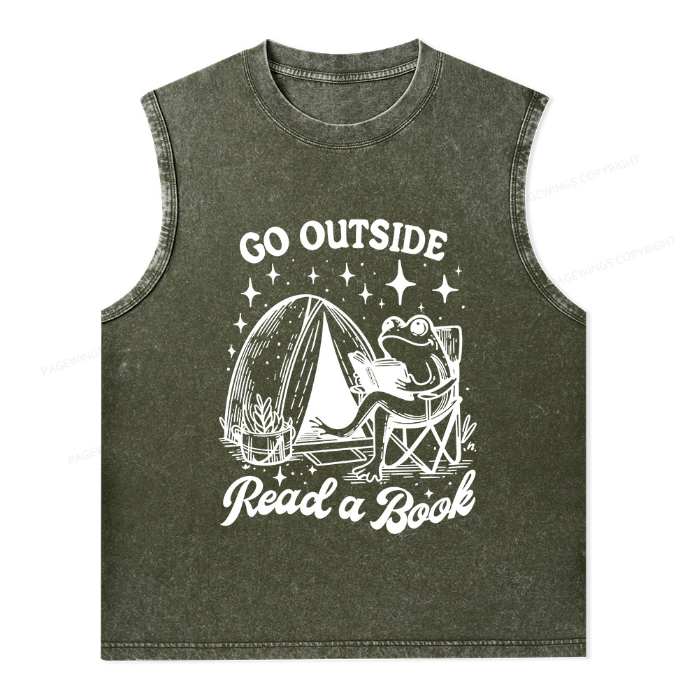 Pagewings Go Outside Unisex Washed Tank Top