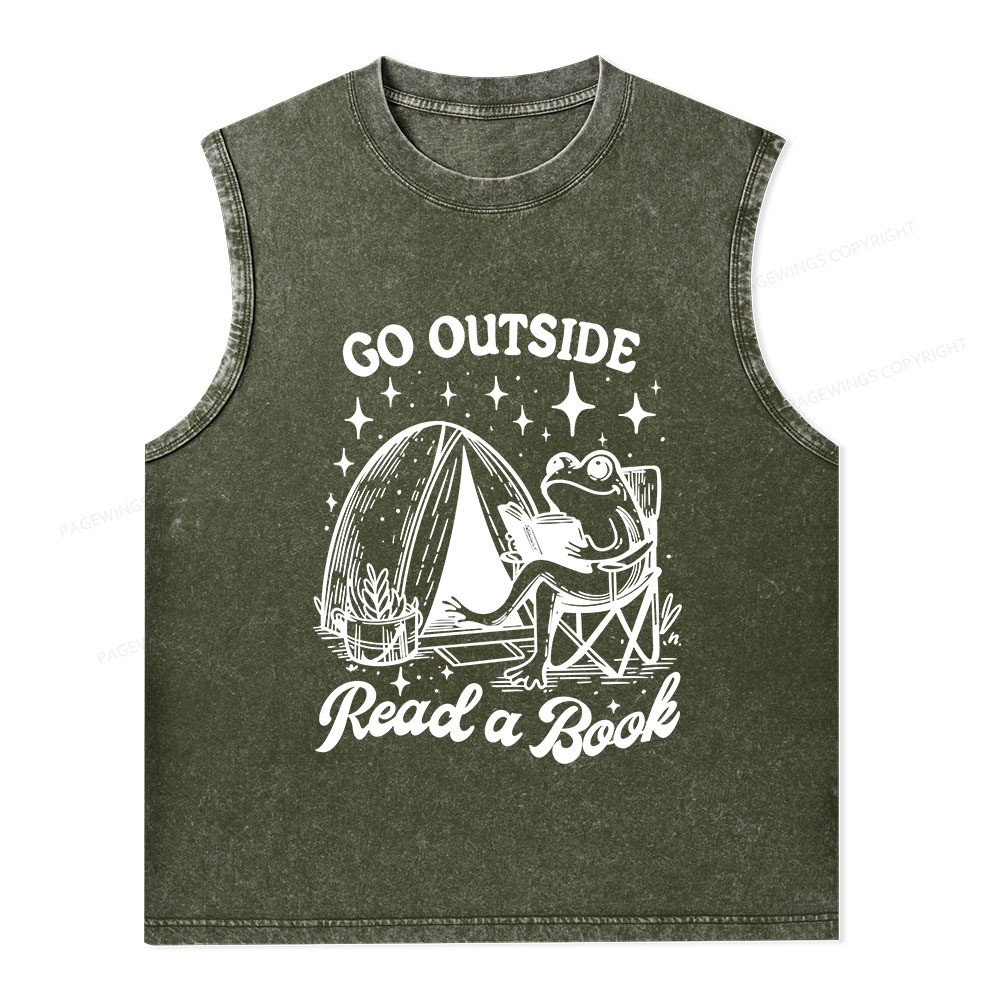 Pagewings Go Outside Unisex Washed Tank Top