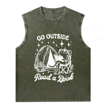 Pagewings Go Outside Unisex Washed Tank Top
