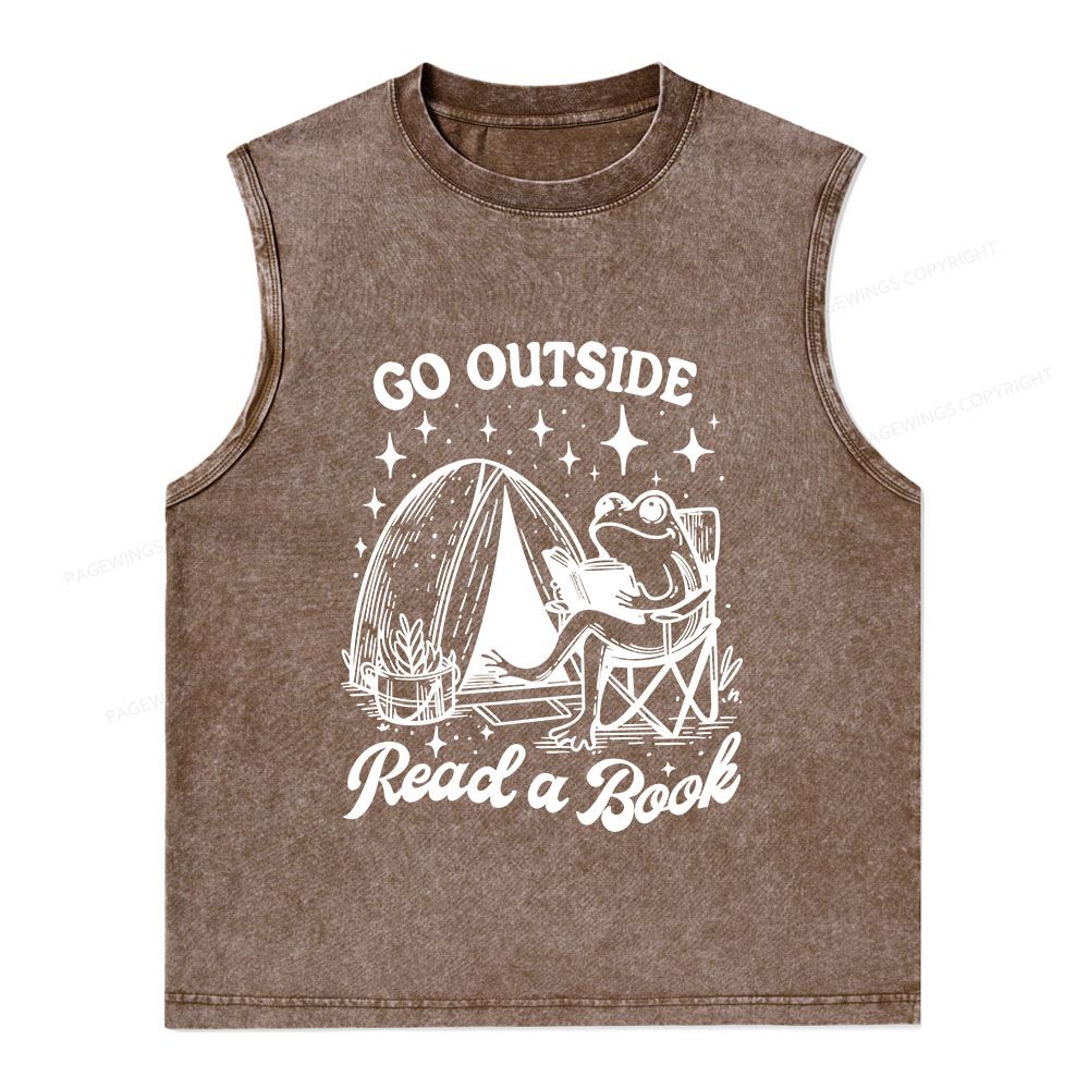 Pagewings Go Outside Unisex Washed Tank Top
