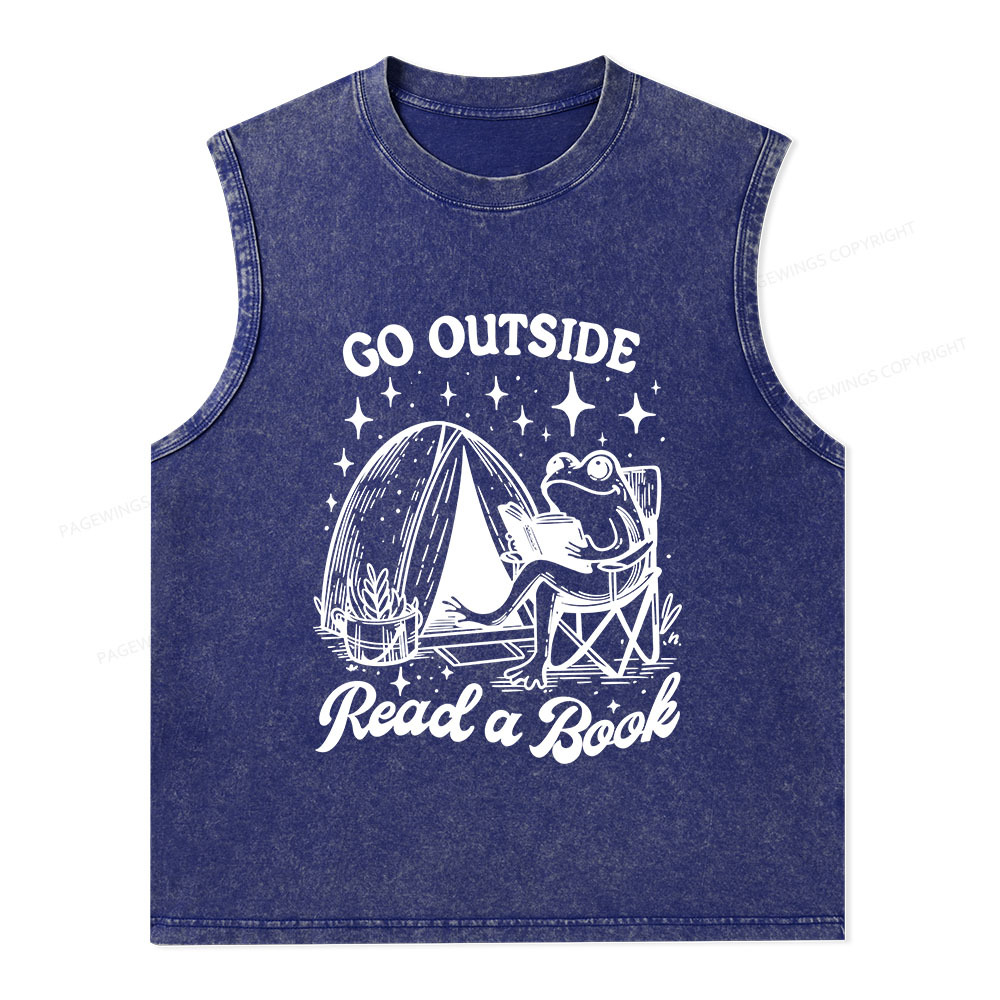 Pagewings Go Outside Unisex Washed Tank Top