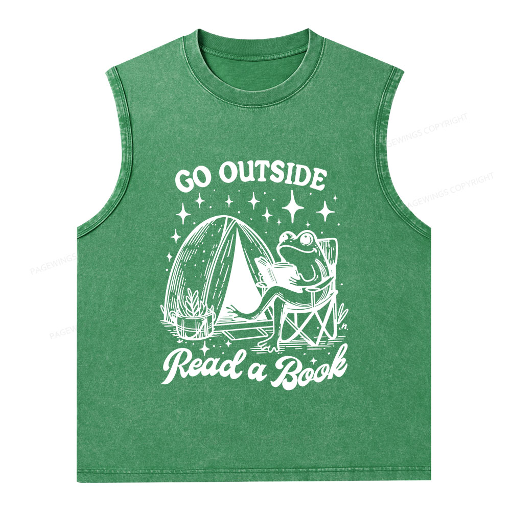 Pagewings Go Outside Unisex Washed Tank Top