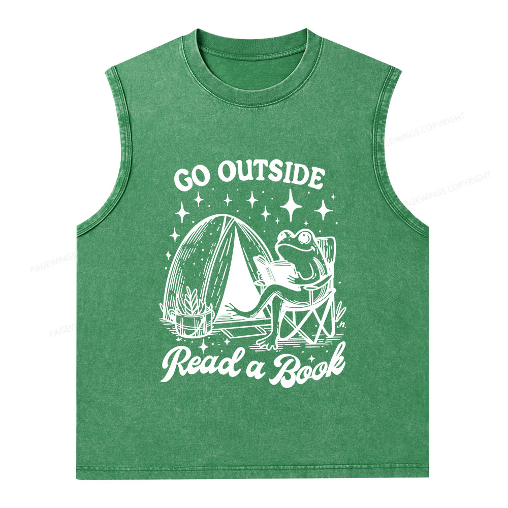 Pagewings Go Outside Unisex Washed Tank Top