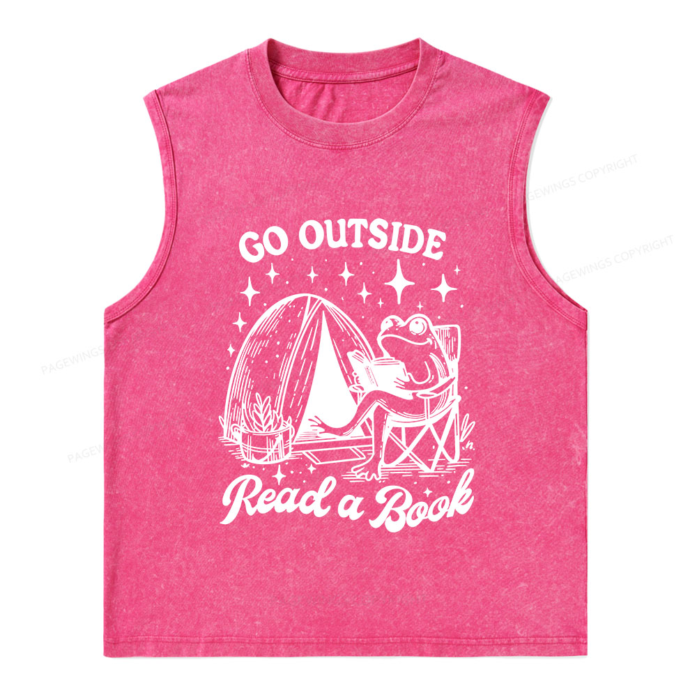 Pagewings Go Outside Unisex Washed Tank Top