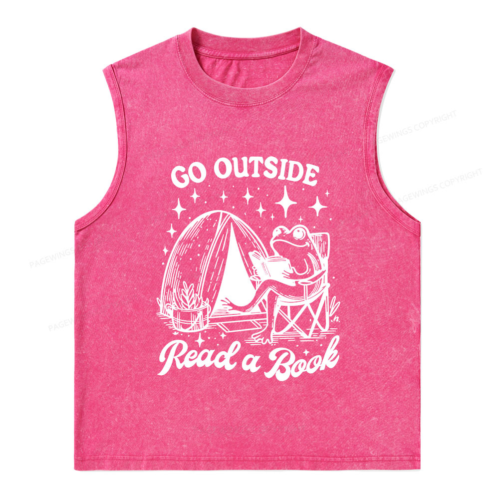 Pagewings Go Outside Unisex Washed Tank Top