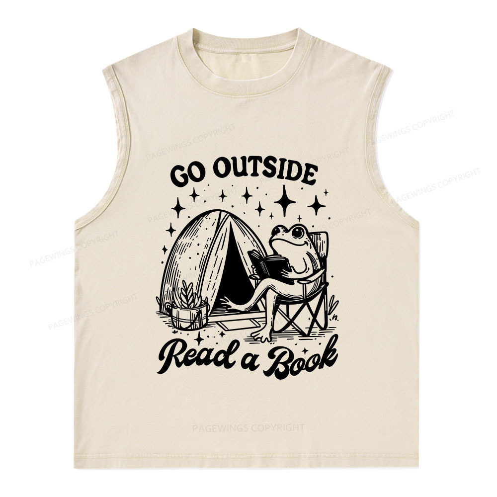 Pagewings Go Outside Unisex Washed Tank Top