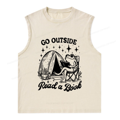 Pagewings Go Outside Unisex Washed Tank Top