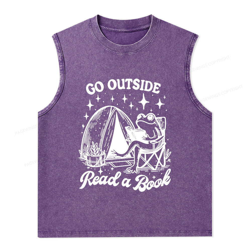 Pagewings Go Outside Unisex Washed Tank Top