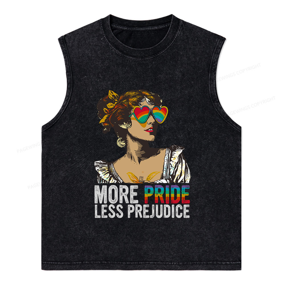 Pagewings More Pride Less Prejudice Unisex Washed Tank Top