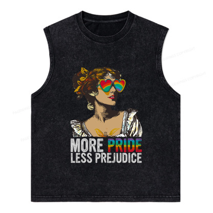 Pagewings More Pride Less Prejudice Unisex Washed Tank Top