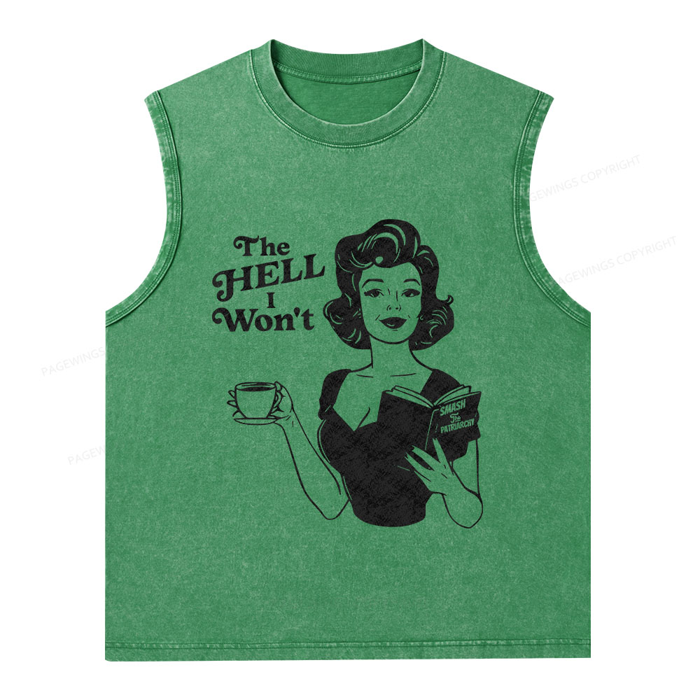Pagewings The Hell I Won't Resistance Unisex Washed Tank Top