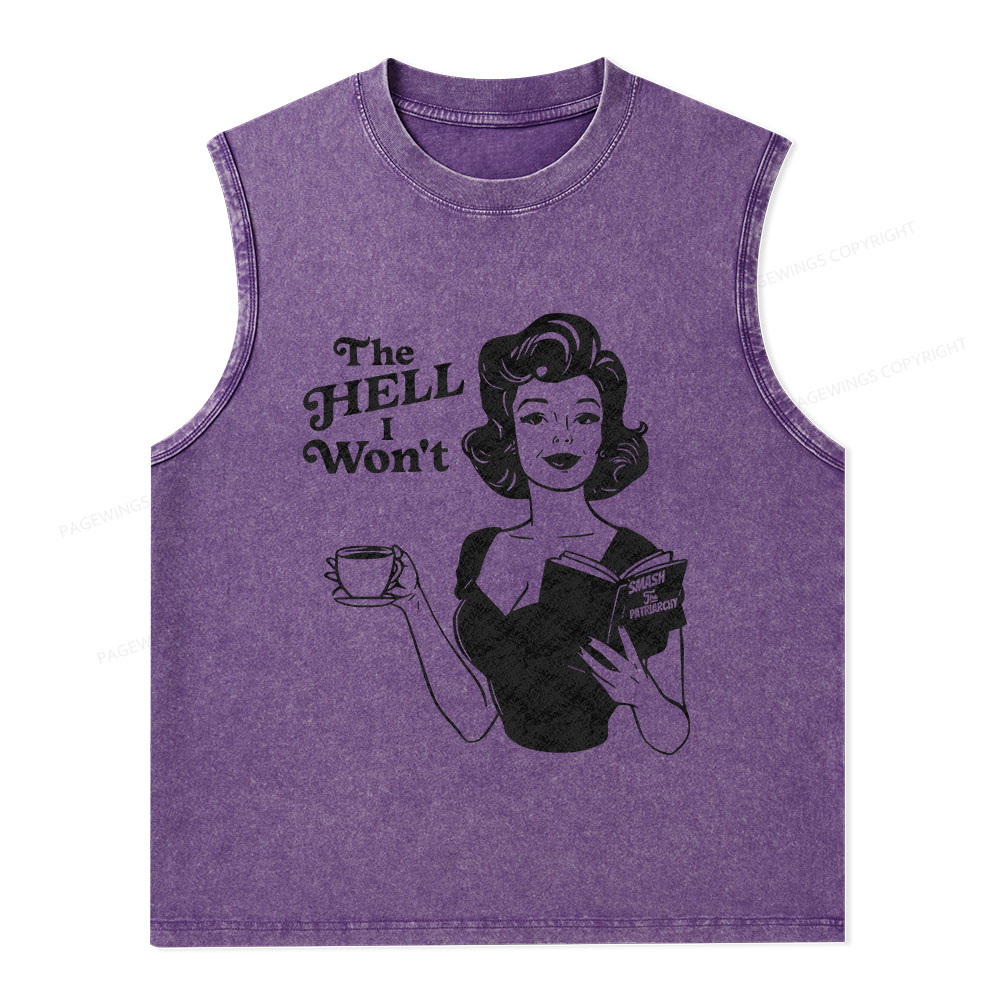 Pagewings The Hell I Won't Resistance Unisex Washed Tank Top