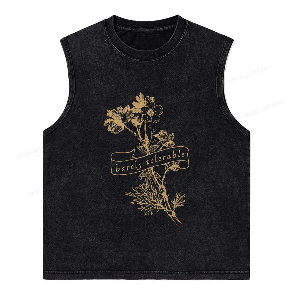 Pagewings Barely Tolerable Unisex Washed Tank Top