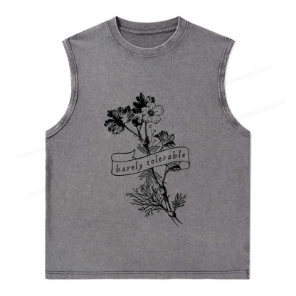 Pagewings Barely Tolerable Unisex Washed Tank Top