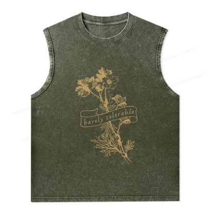 Pagewings Barely Tolerable Unisex Washed Tank Top