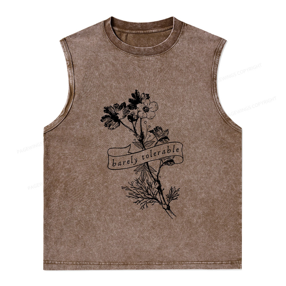Pagewings Barely Tolerable Unisex Washed Tank Top