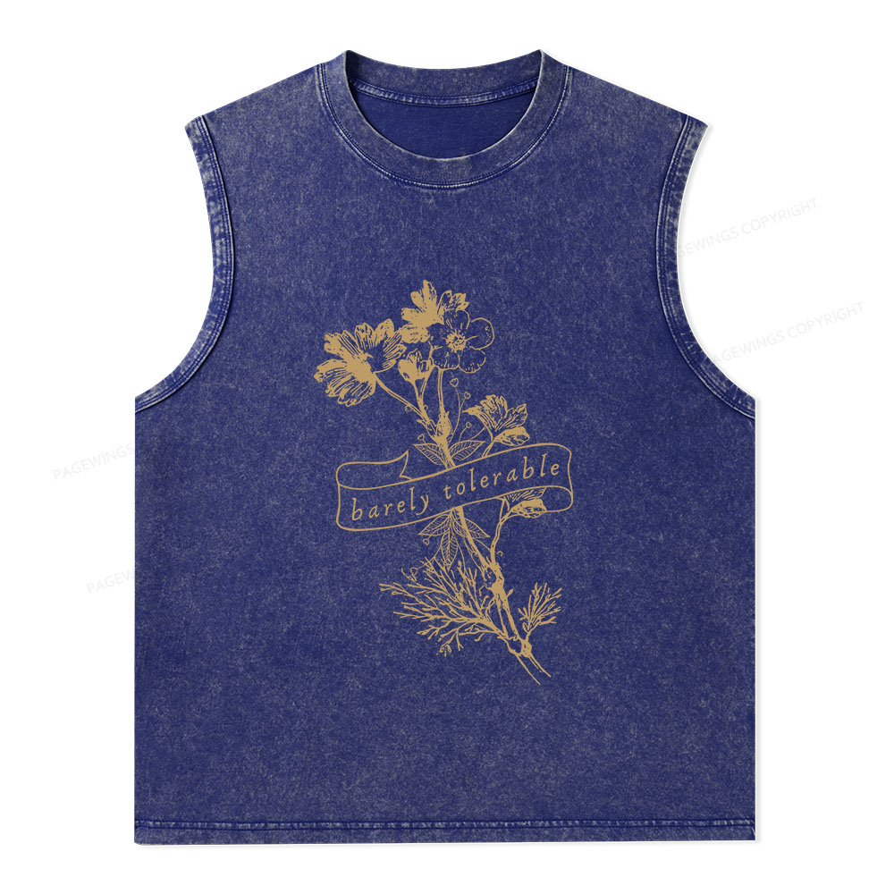 Pagewings Barely Tolerable Unisex Washed Tank Top