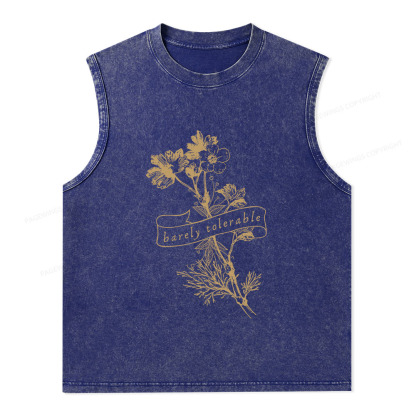 Pagewings Barely Tolerable Unisex Washed Tank Top