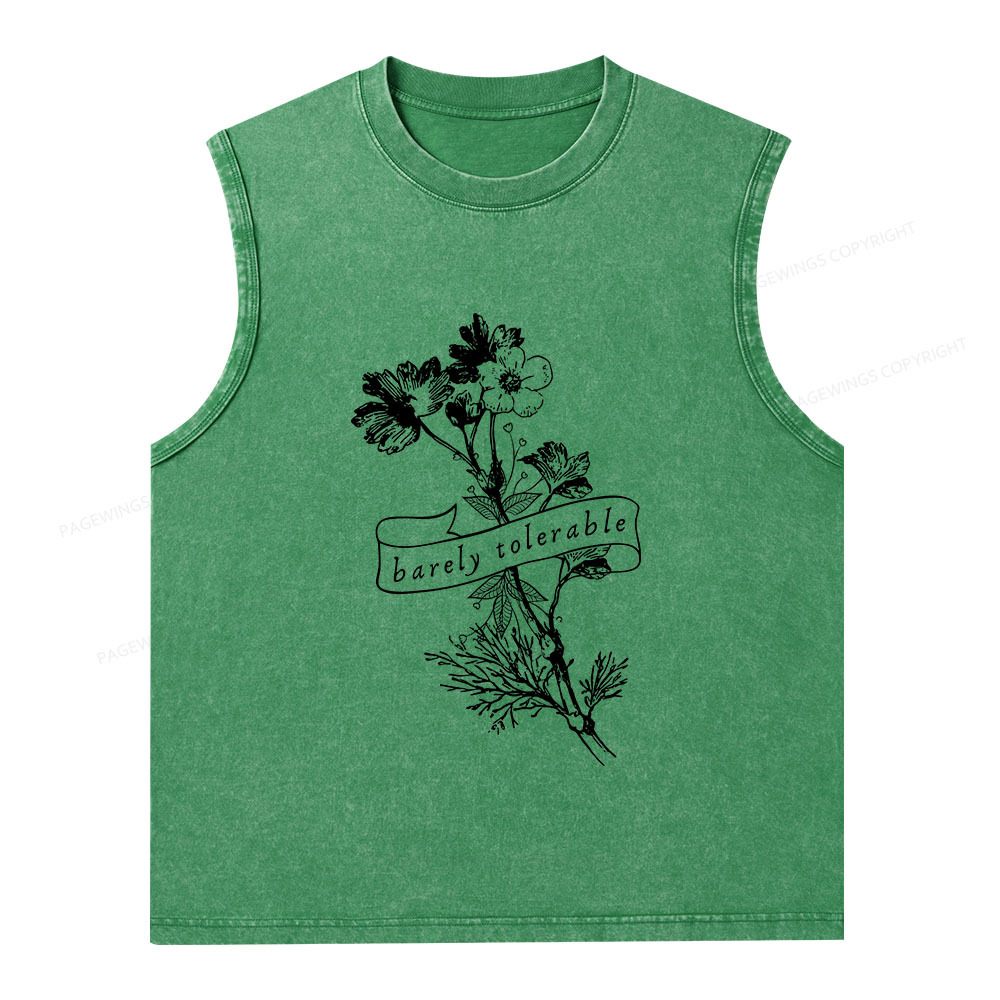 Pagewings Barely Tolerable Unisex Washed Tank Top