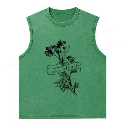 Pagewings Barely Tolerable Unisex Washed Tank Top