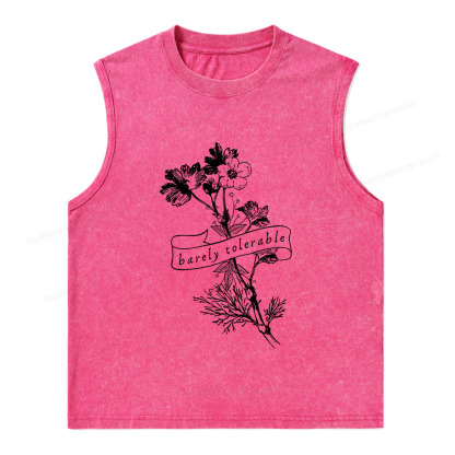 Pagewings Barely Tolerable Unisex Washed Tank Top