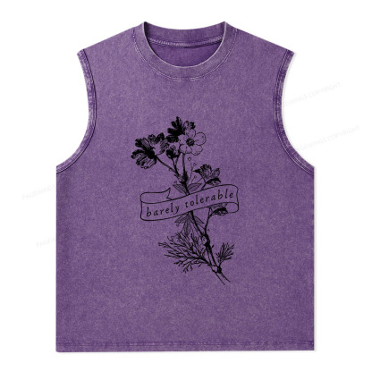 Pagewings Barely Tolerable Unisex Washed Tank Top