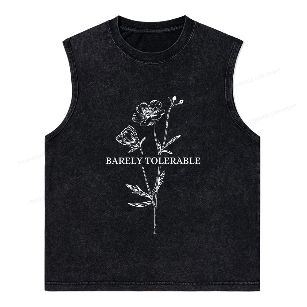 Pagewings Barely Tolerable Unisex Washed Tank Top