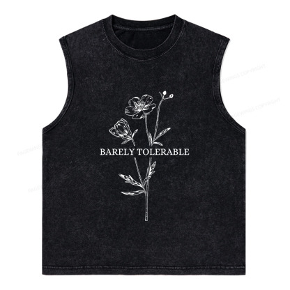 Pagewings Barely Tolerable Unisex Washed Tank Top