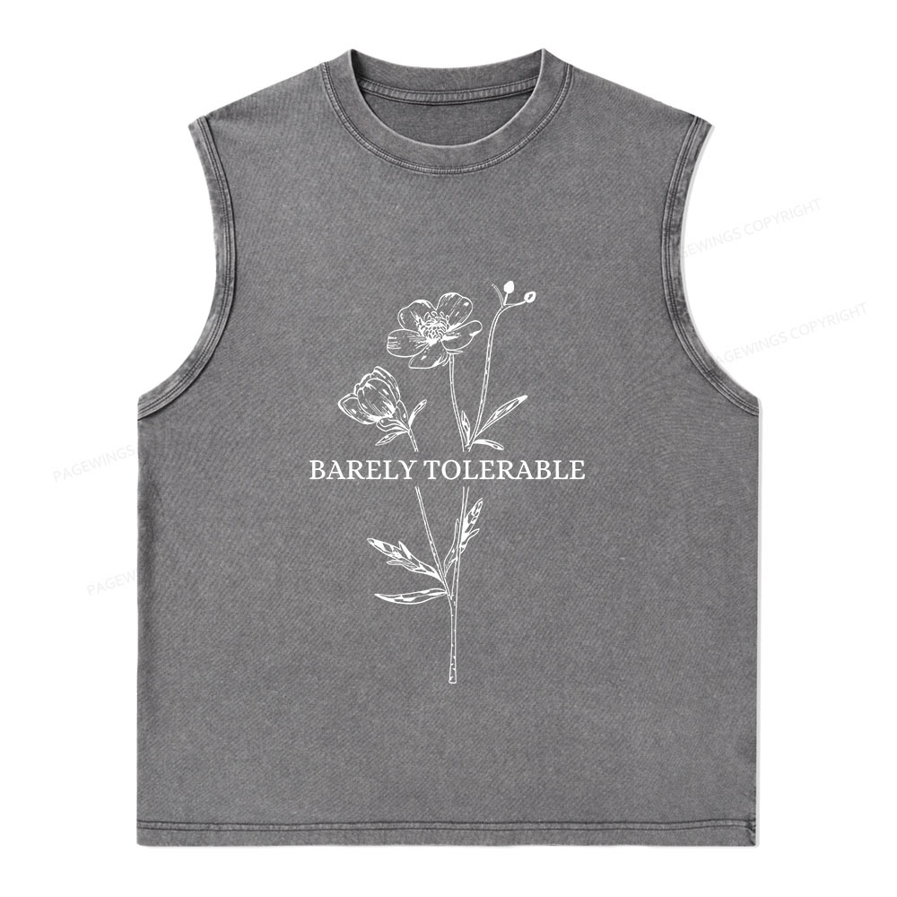 Pagewings Barely Tolerable Unisex Washed Tank Top