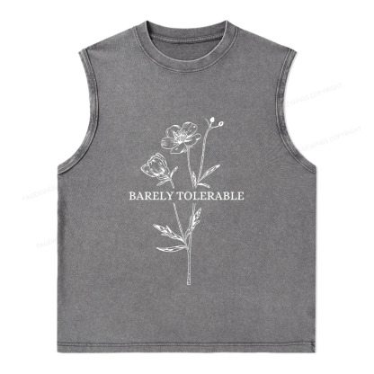 Pagewings Barely Tolerable Unisex Washed Tank Top