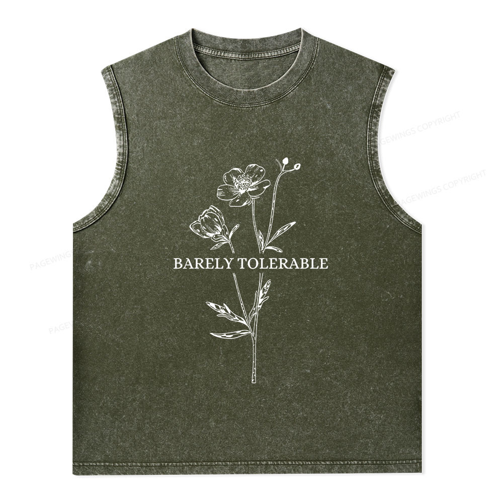Pagewings Barely Tolerable Unisex Washed Tank Top