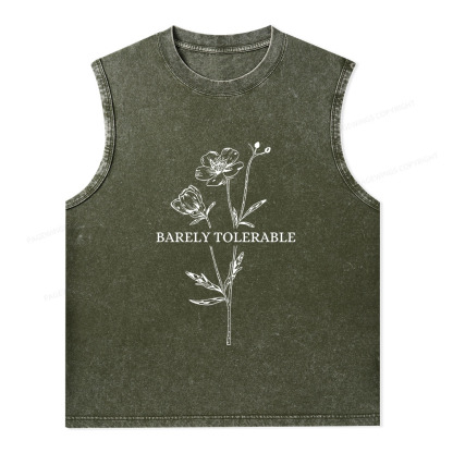 Pagewings Barely Tolerable Unisex Washed Tank Top