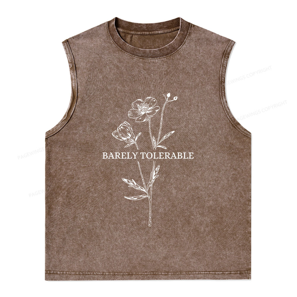 Pagewings Barely Tolerable Unisex Washed Tank Top