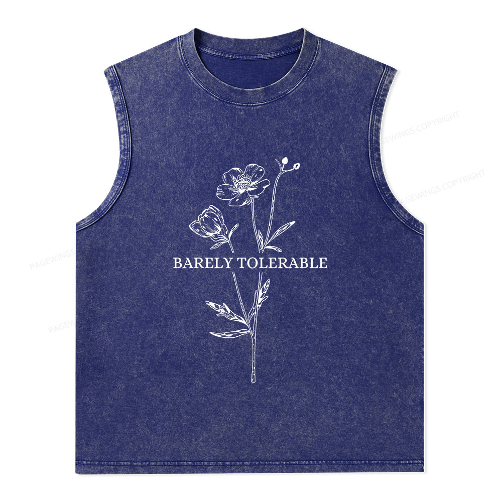 Pagewings Barely Tolerable Unisex Washed Tank Top
