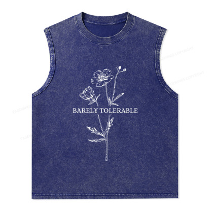 Pagewings Barely Tolerable Unisex Washed Tank Top
