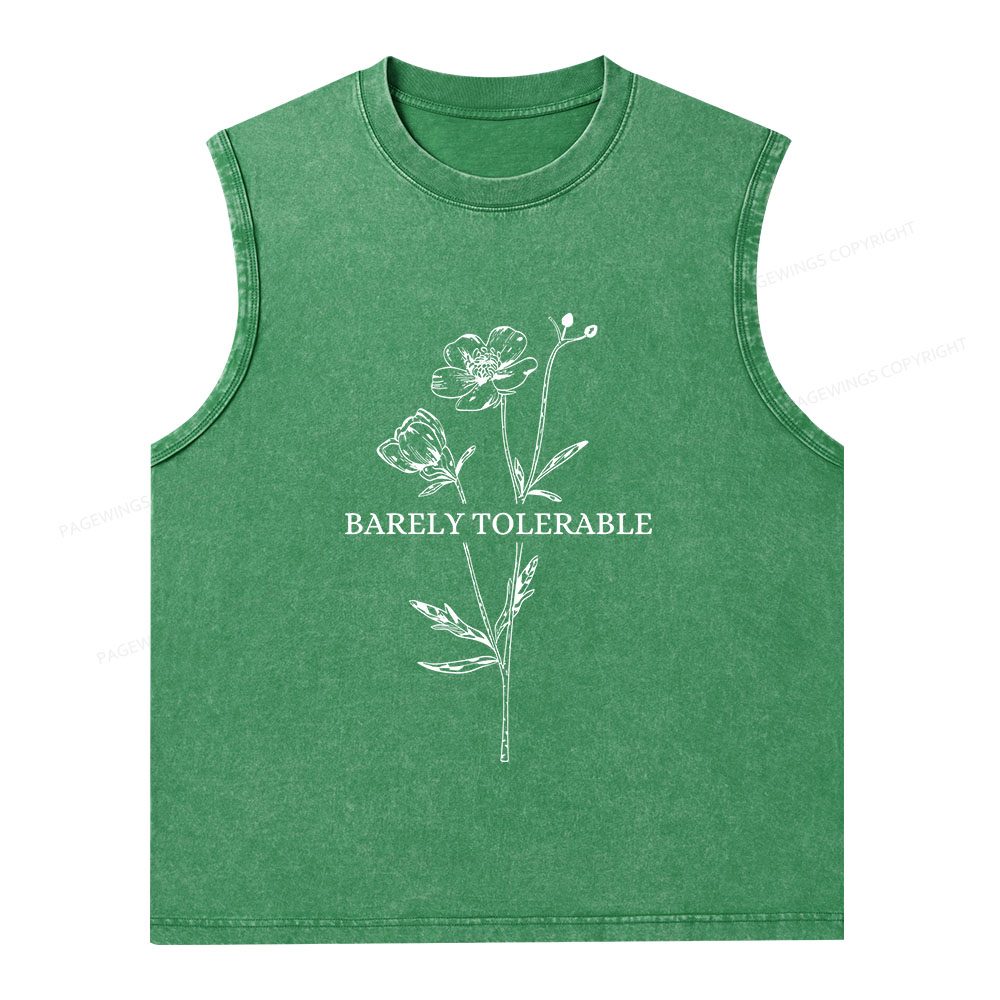 Pagewings Barely Tolerable Unisex Washed Tank Top