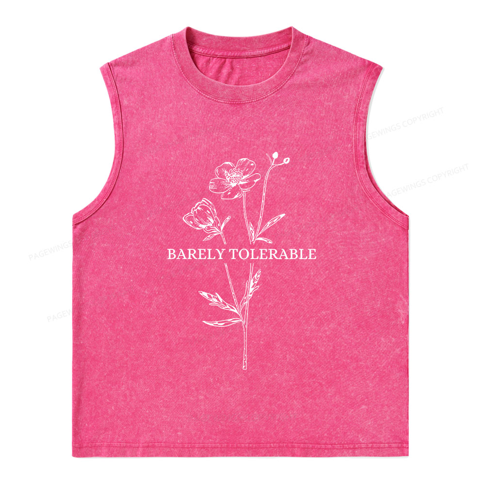 Pagewings Barely Tolerable Unisex Washed Tank Top