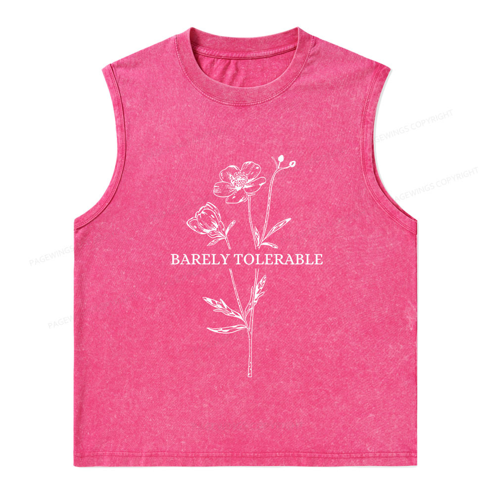 Pagewings Barely Tolerable Unisex Washed Tank Top