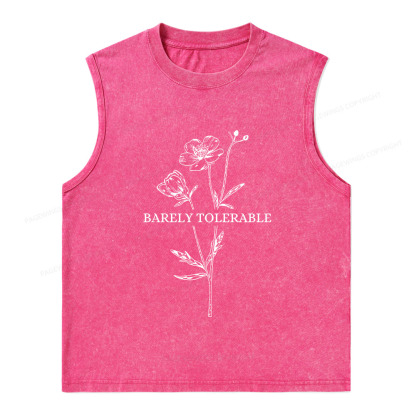 Pagewings Barely Tolerable Unisex Washed Tank Top