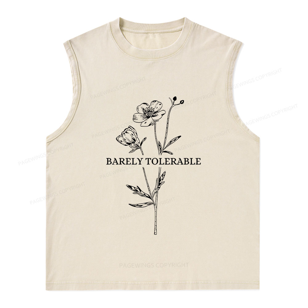 Pagewings Barely Tolerable Unisex Washed Tank Top