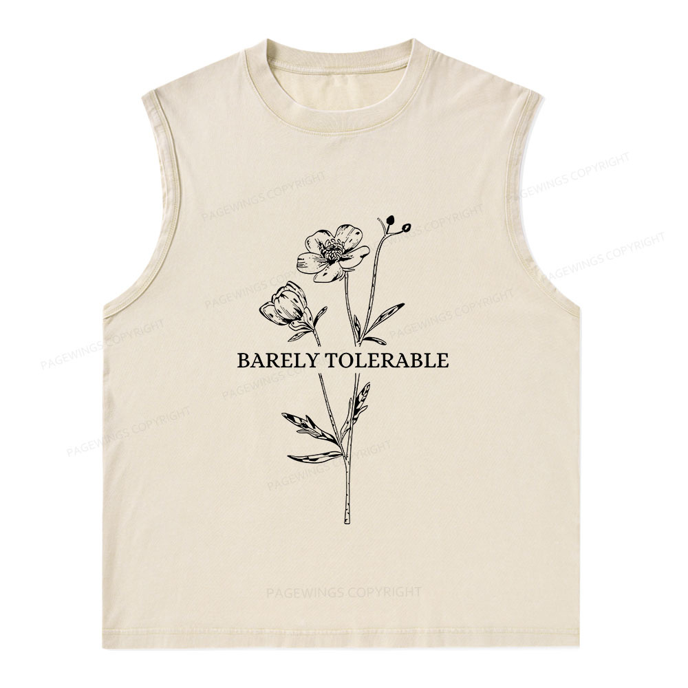 Pagewings Barely Tolerable Unisex Washed Tank Top