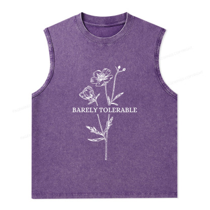 Pagewings Barely Tolerable Unisex Washed Tank Top