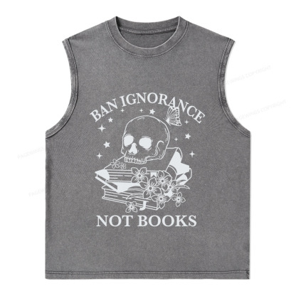Pagewings Ban Lgnorance Not Books Unisex Washed Tank Top