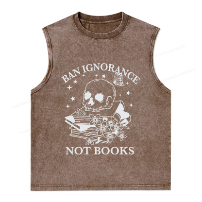Pagewings Ban Lgnorance Not Books Unisex Washed Tank Top