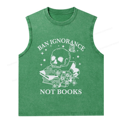 Pagewings Ban Lgnorance Not Books Unisex Washed Tank Top