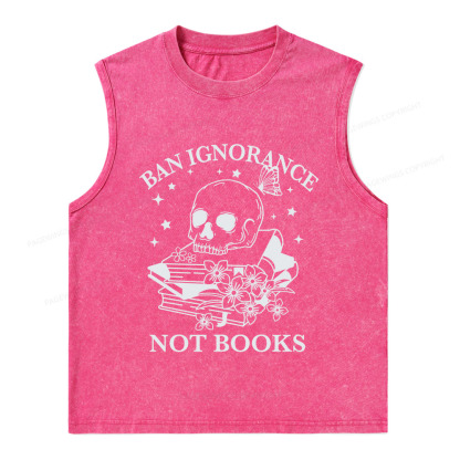 Pagewings Ban Lgnorance Not Books Unisex Washed Tank Top