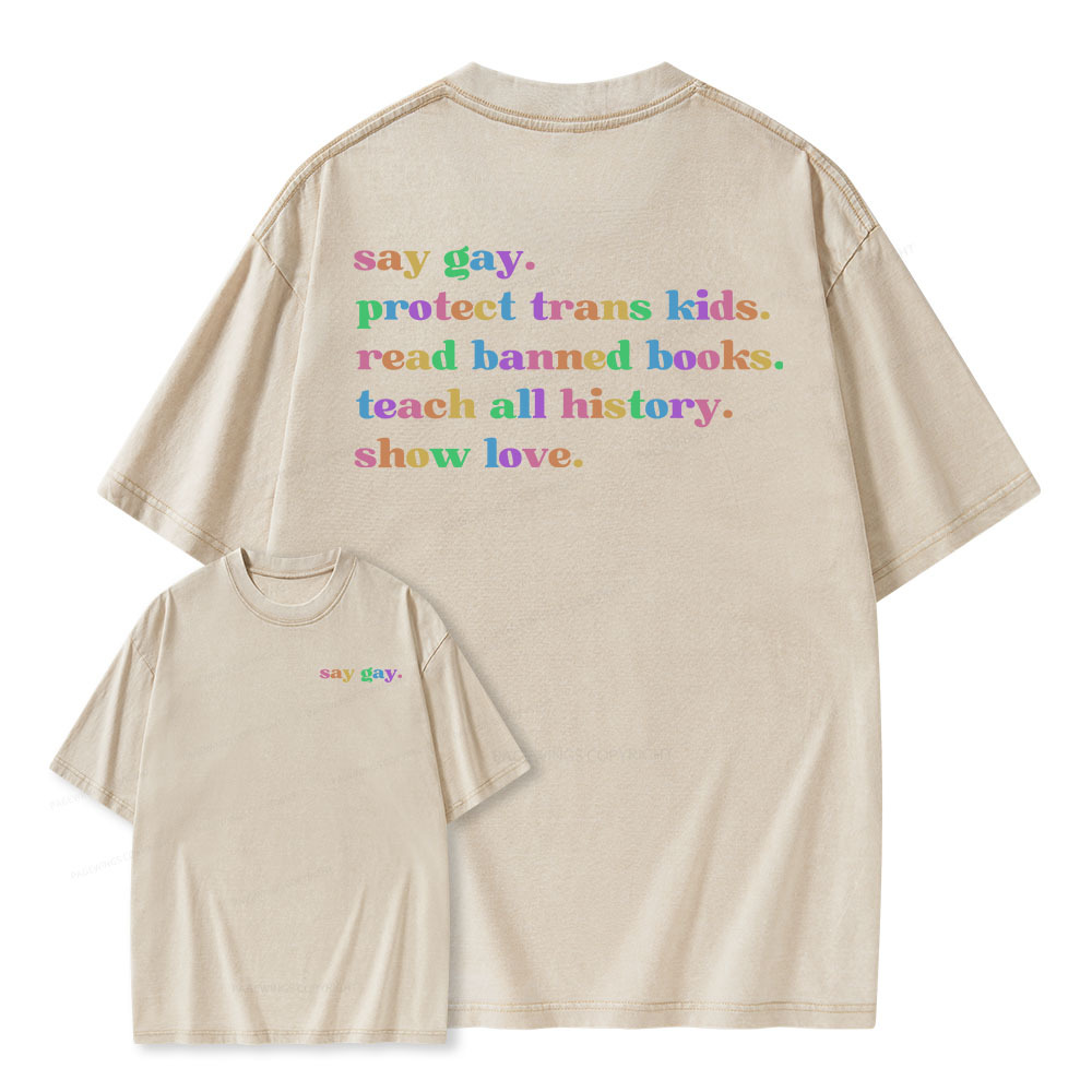 Pagewings Read Banned Books Unisex Washed T-shirt
